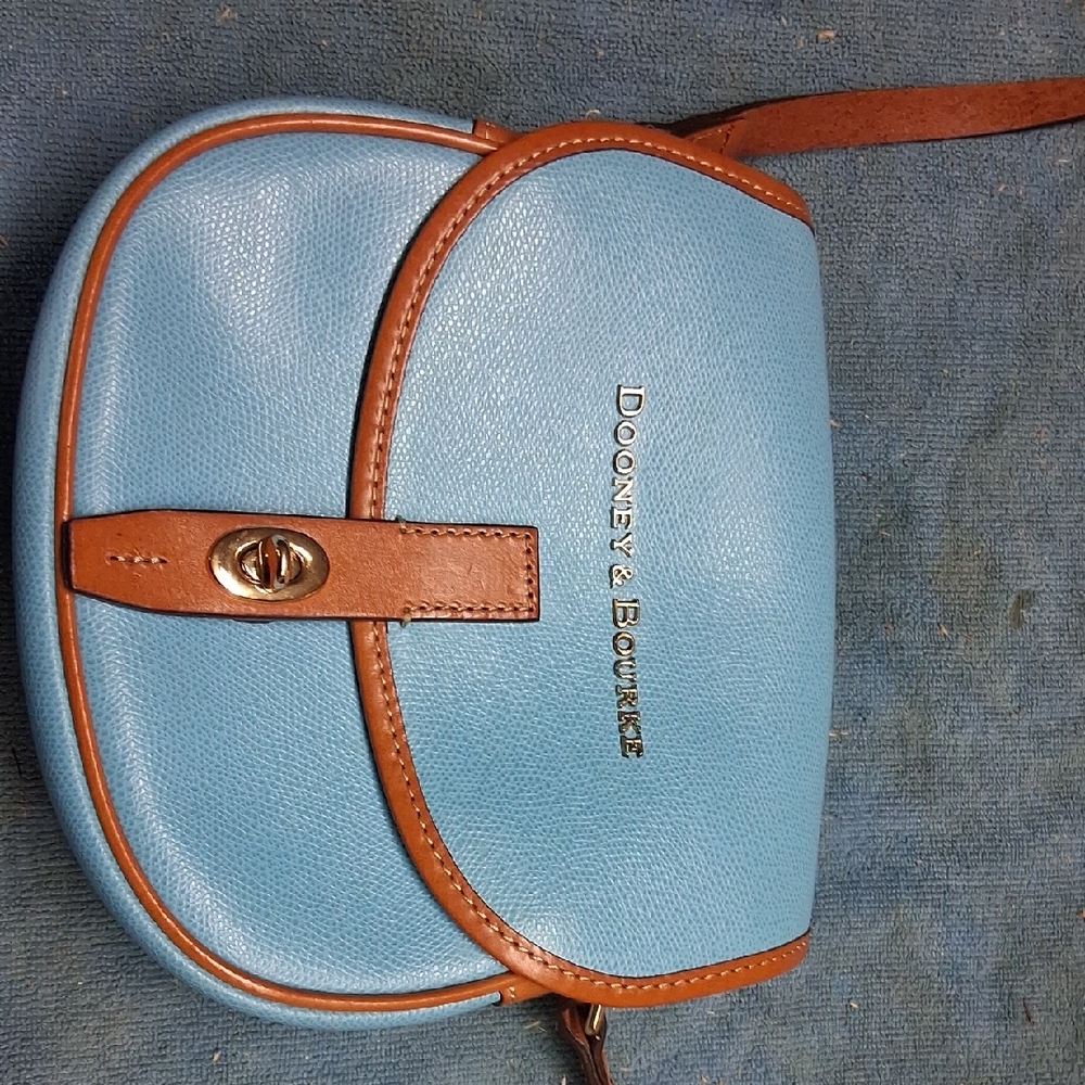Dooney & Bourke Light Blue and Tan Crossbody Bag
